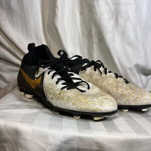 Nike White and Gold Soccer Shoes